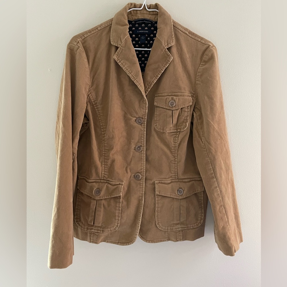 Women’s Lands’ End Size 10 Tan Corduroy Jacket